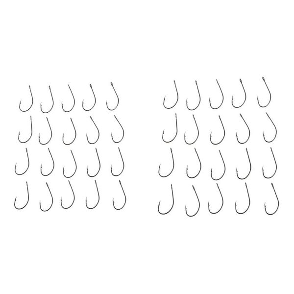 

fishing hooks lushazer 40pcs hook crank barbed fishhook tackle fish single - 20pcs 10 15mm & 6 1