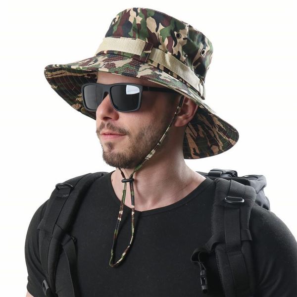 

wide brim hats mens camoflage bucket hat hunting hiking tactical fishing caps multicam mcad mctp mcap camo summer beach sun, Blue;gray