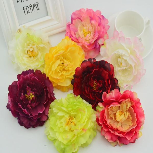 

2pcs 11cm silk peony head artificial flowers vases for decoration home wedding scrapbooking flowers fake stamen di jllwim