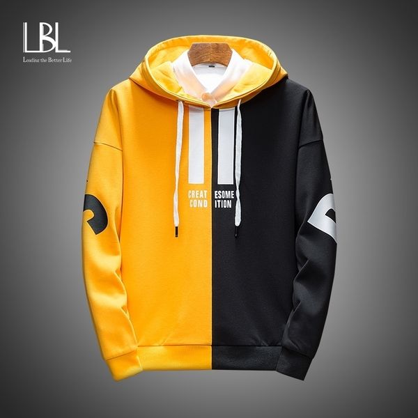 

autumn men's hoodies men new anime graffiti hooded sweatshirts male hip hop harajuku japanese streetwear yellow hoodie men 201113, Black