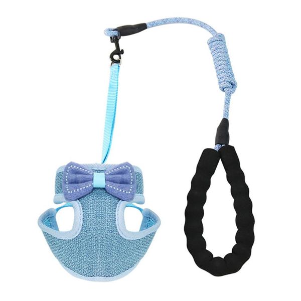 

cat collars & leads adjustable leashes dog traction rope harness bowknot vest pet puppy strap bow tie