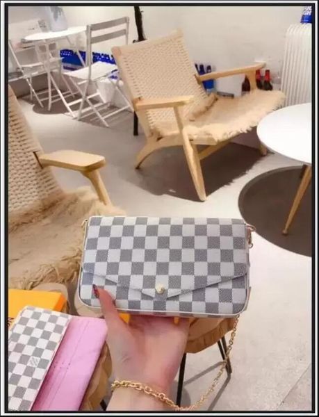 

518 gglvlouisvittonyslvutton women crossbody bags 3 pcs/set wallet 3a+ lady shoulder messenger bag favorite mu, Red;black