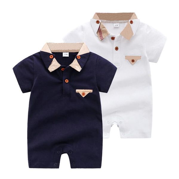 

fashion new kids baby boys girls newborn romper short sleeve toddler infant jumpsuit baby cloth jumpsuit playsuit outfits children clothing, Blue