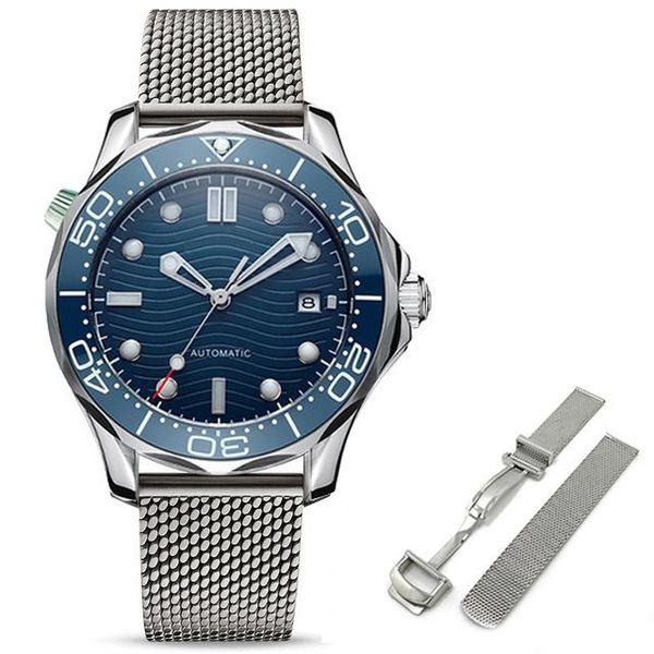 

wristwatches style men's automatic watch seagull-1612 movement man milanese strap transparent bottom sapphire 5bar clock, Slivery;brown