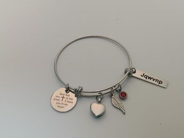 

bangle jqwvnp urn jewelry pendant decoration angel wing ash bracelet, Black