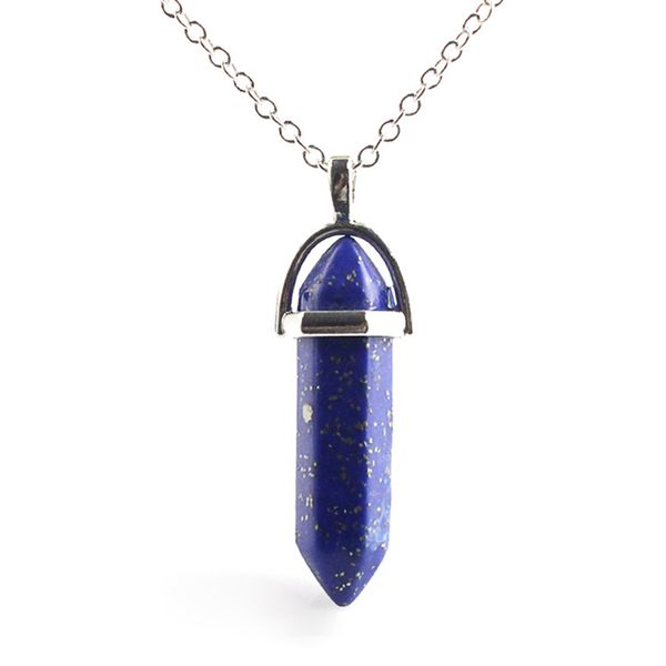 

bullet shape real amethyst natural crystal quartz healing point chakra bead gemstone opal stone pendant chain necklaces jewelry