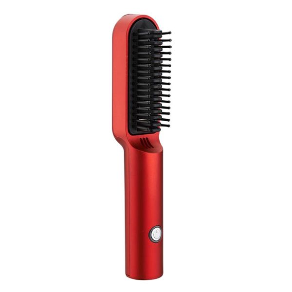 

hair brushes travel portable straightener rechargeable styling comb, Silver