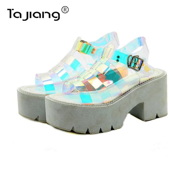 

dress shoes ta jiang summer height increase women's metal buckle roman thick-soled wedge sandals gladiator t21-7, Black