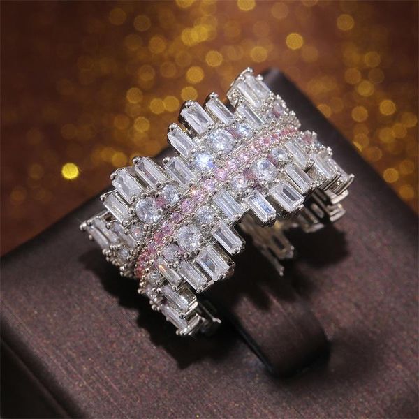 

wedding rings caoshi luxury full paved cubic zirconia female fashion engagement party jewelry accessories for women drop, Slivery;golden