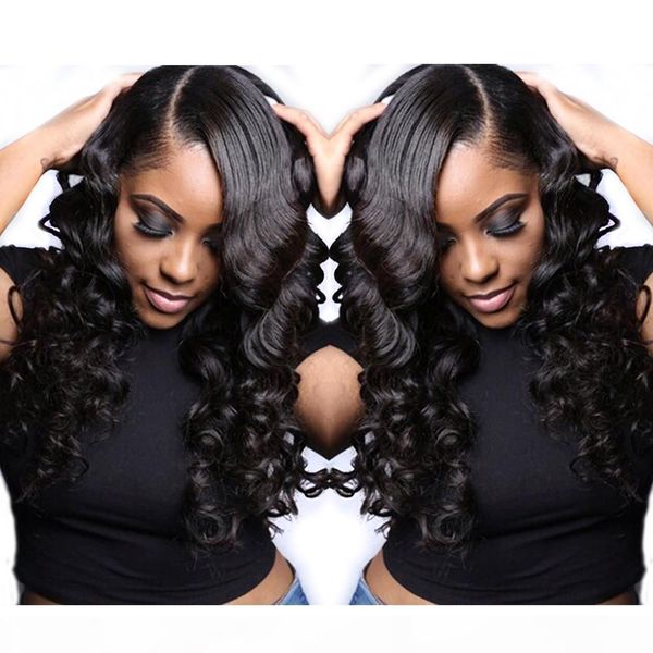 

360 frontal full lace human hair wigs pre plucked body wave glueless virgin brazilian 360 lace wig with bleached knots, Black;brown
