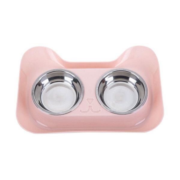 

cat bowls & feeders dogs cats puppy stainless steel double pet food water feeder