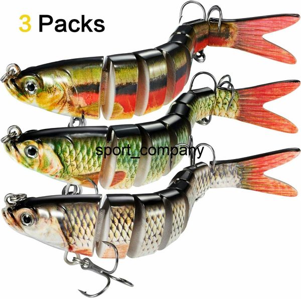 

3pcs 13.7cm wobblers pike fishing lures fishing tools artificial multi jointed sections artificial hard bait trolling pike carp