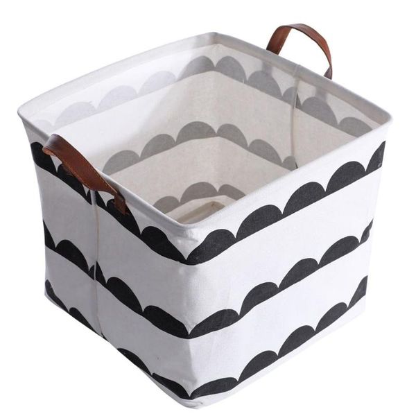 

hongrui foldable laundry basket toys organizer 32*32*32cm cotton & linen storage box storage books clothes (semicircle)