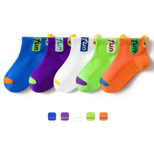 

pairs/lot children socks for teen boy girl baby cute cartoon cozy soft breathable mesh cotton 1-12y summer fashion kids, Pink;yellow