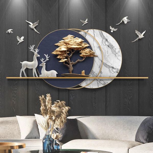 

decorative objects & figurines chinese deer living room decoration painting sofa wall light luxury nordic creative 3d fresco porch hanging