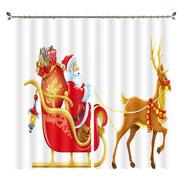 

curtain & drapes santa elk on white print shading curtains for living dining room bedroom