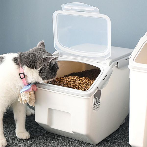 

5kg large capacity dog feeders sealed storage bucket moistureproof pet container storage tank home rice box
