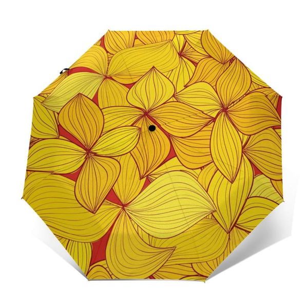 

umbrellas autumn gold flowers windproof automatic folding inverted umbrella portable paraguas for man woman