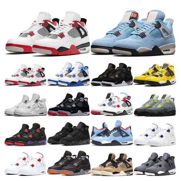

basketball shoes 4s jumpman 4 mens women university blue black cat white cement fire red cactus jack motorsports sport sneaker trainerpgi6