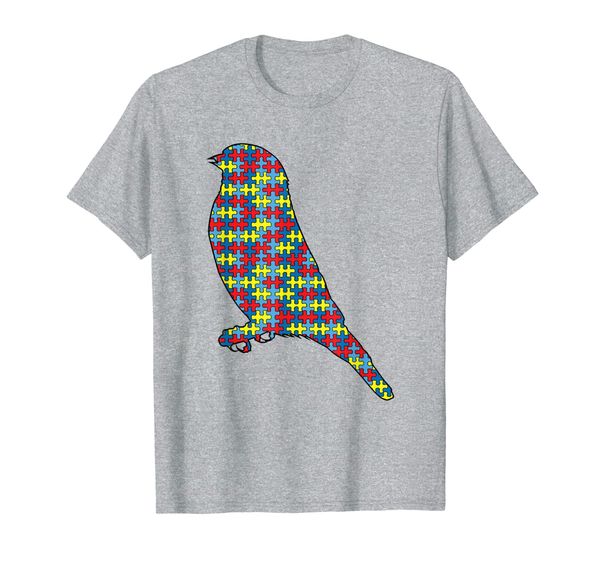 

finch autism awareness kids songbird puzzle day mom gift t-shirt, White;black