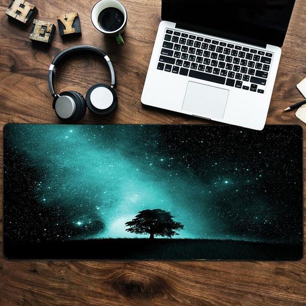 

mouse pads & wrist rests starry sky game computer pad large table mat non slip rubber base laptop