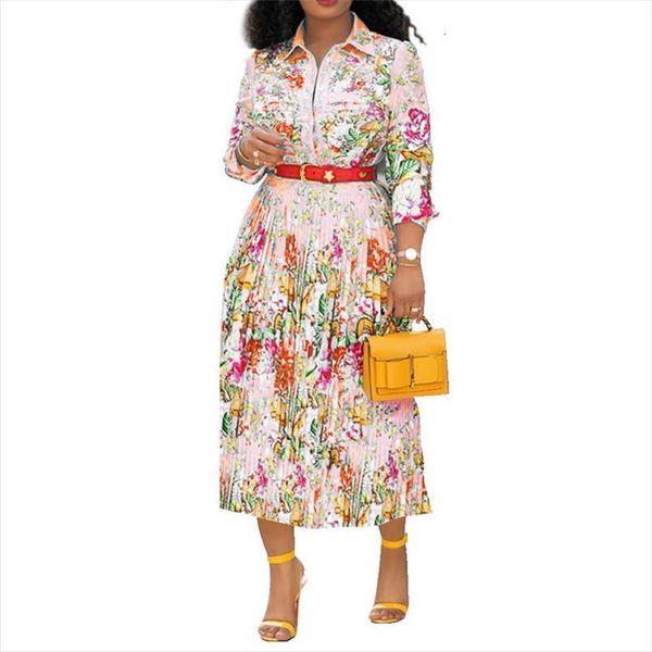 

autumn long casual turndown women dresses collar high waist office shirt pleated wholesale dropshipping, Black;gray