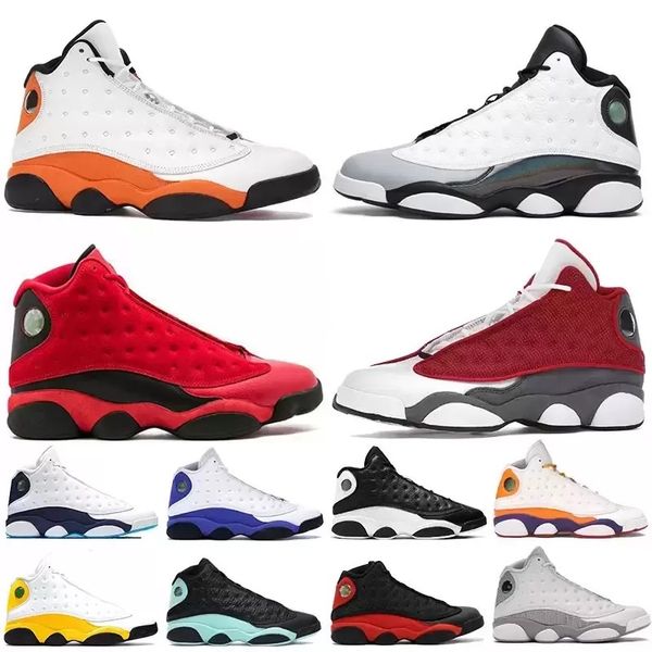 Tênis de basquete TOP 2022 chegada mais recente 13 13s Court Purple Bred Lucky Green Flint Jumpman Mens Women Starfish Trainers Retro Outdoor Tennis