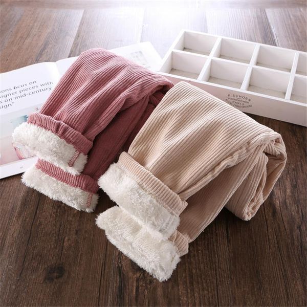 

trousers fall winter baby kids plus velvet pants girl thick elastic waist slacks boy solid color casual sport warm toddler, Blue