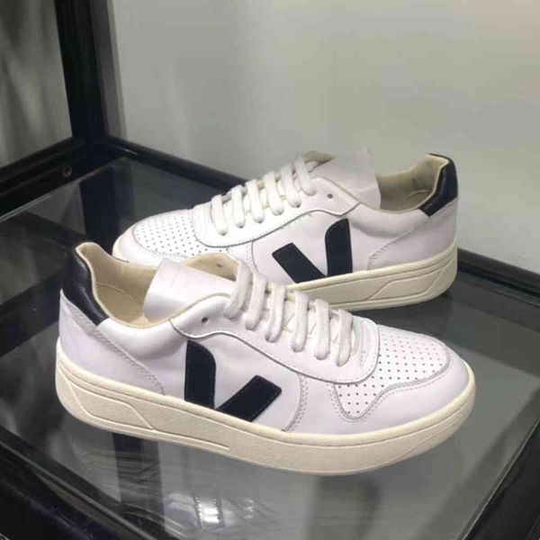 

2021 veja esplar sneakers men calfskin shoes vintage white platform casual shoe classic women runner trainer chaussures 35-45 with yemianbu, Black