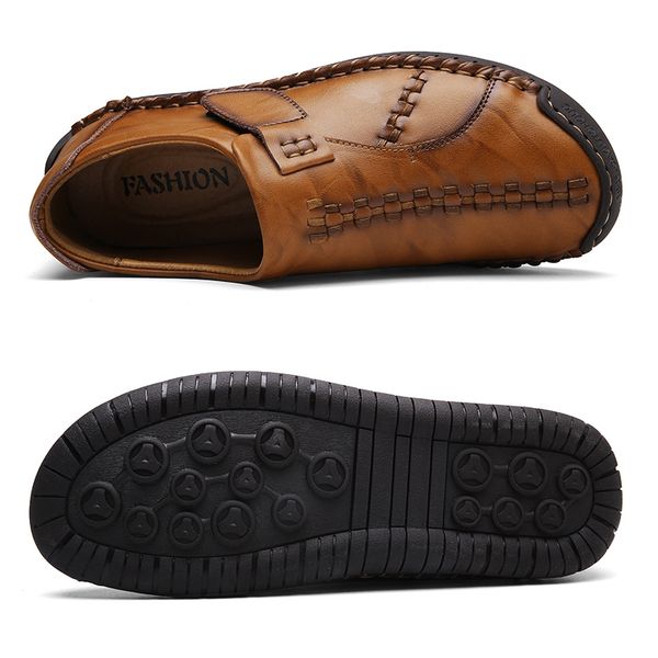 

comfortable men quality split leather shoes mens genuine leather casual shoes men leisure drive leather shoes big size 46 47 48, Black