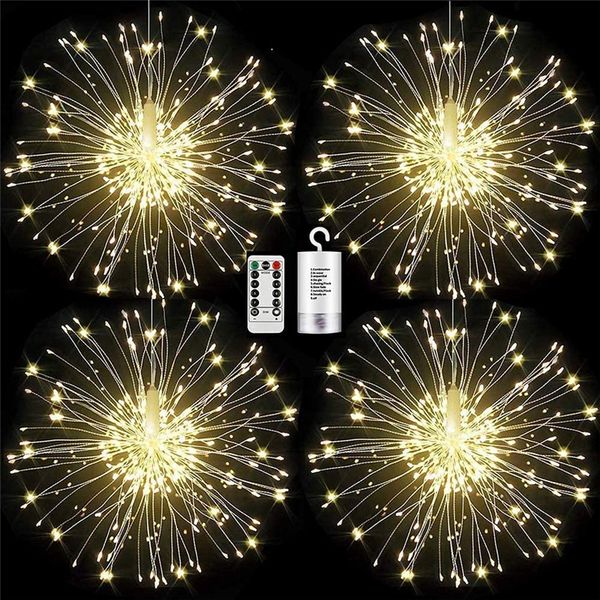 

firework lights led copper wire starburst string lamp 8 modes battery operated fairy light wedding christmas decorative hanging lamps for pa
