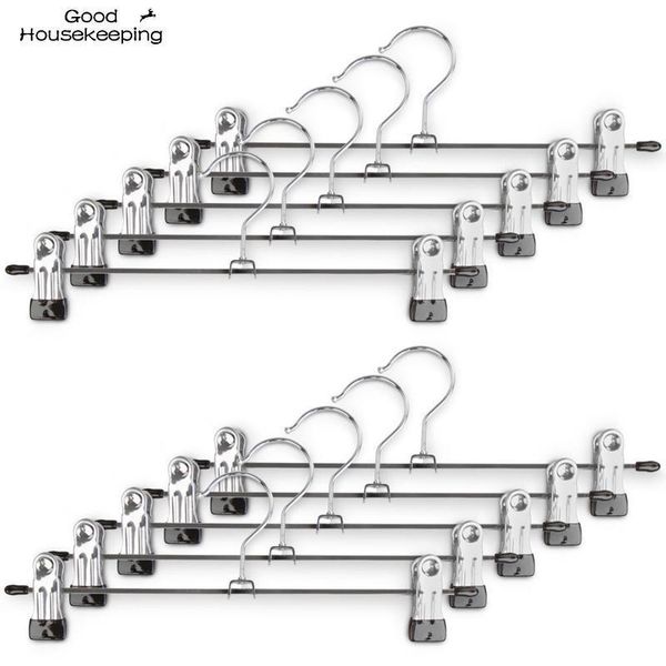 

hangers & racks 5/10pcs for clothes stainless steel cabides clip stand hanger pants skirt kid adjustable pinch grip