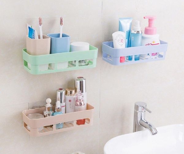 

bathroom storage & organization punch-suction wall rack seamless wall-mounted racks toilet supplies box