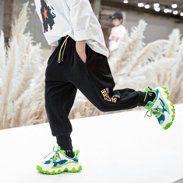 

trousers spring autumn boy causal sport letter printing kids fashion korean sweatpants children elastic waist pants 5 7 9 12 13y, Blue