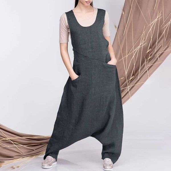 

women's jumpsuits & rompers jumpsuit harem pants drop crotchjumpsuit vonda women overalls dungarees pantalon femme plus siz oo95, Black;white
