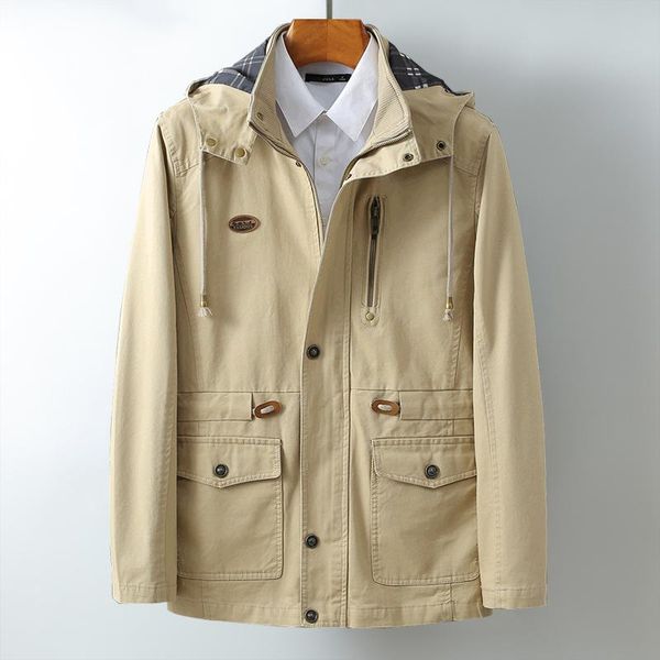 

men's spring jacket 2020 brand new hooded windbeaker coat men outerwear casual jackets big size 4xl 5xl, Black;brown