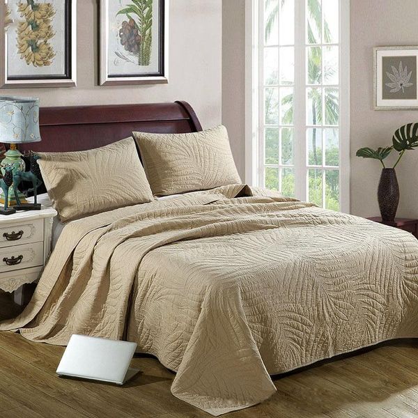 

comforters & sets cotton bedspread on the bed quilt set 3pcs embroidered quilted cover pillowcase king size coverlet chausub blanket for
