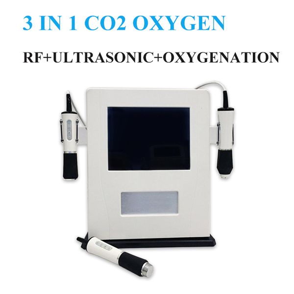 Nano-bolhas tecnologia oxigênio máquina facial tripllar rf ultrassom co2 bolha de co2 bolha beleza dispositivo rejuvenescimento de pele iluminando face elevador