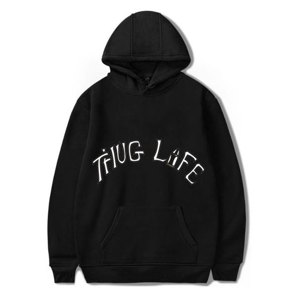 

men's hoodies & sweatshirts hip hop 2pac thug life art hoodie men women autumn winter pullover tracksuit clothes kids, Black