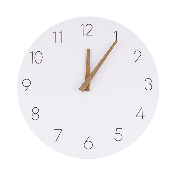 

wall clocks modern simple wooden clock 12.5 inch silent quartz for home living room kitchen decor battery operated