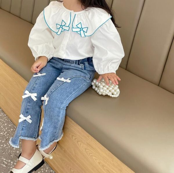 

jeans 2021 arrival girls boys denim long pants autumn fashion kids jean 1-7 years wd28, Blue