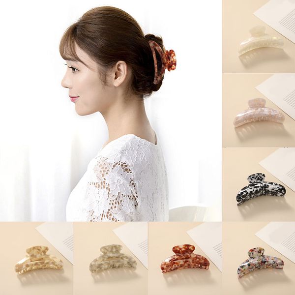 

women acetate oversized printed hair claws clamps tortoise shell hair claw bath clip ponytail clips girl diy styling hair accessories, Slivery;golden