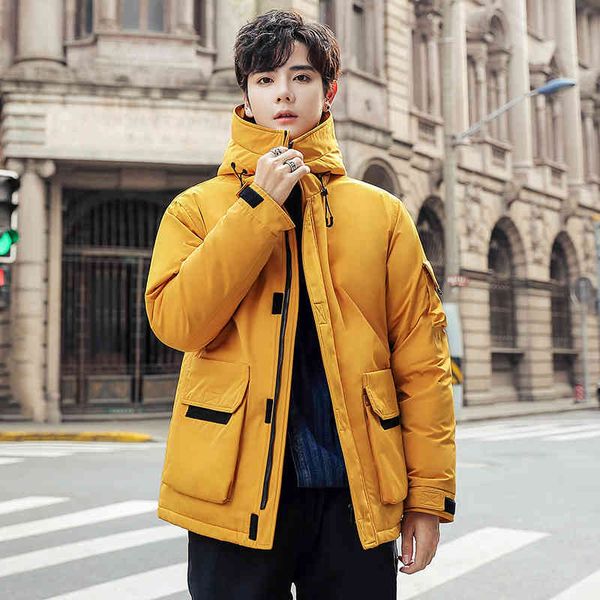 

2021 new winter coat men white duck down jacket thick warm mens outdoor parkas fashion zipper long trench windproof, Black