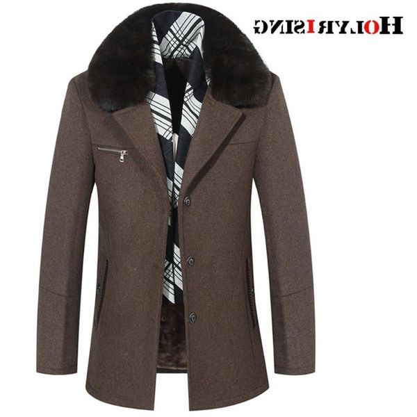 

men's wool & blends men fashion coat thick mens coats and jackets warm pea male business overcoat with fake collar 5 colours m-3xl 1857, Black