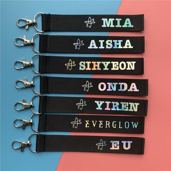

keychains everglow laser letter name keychain rope for eve lanyard, Silver