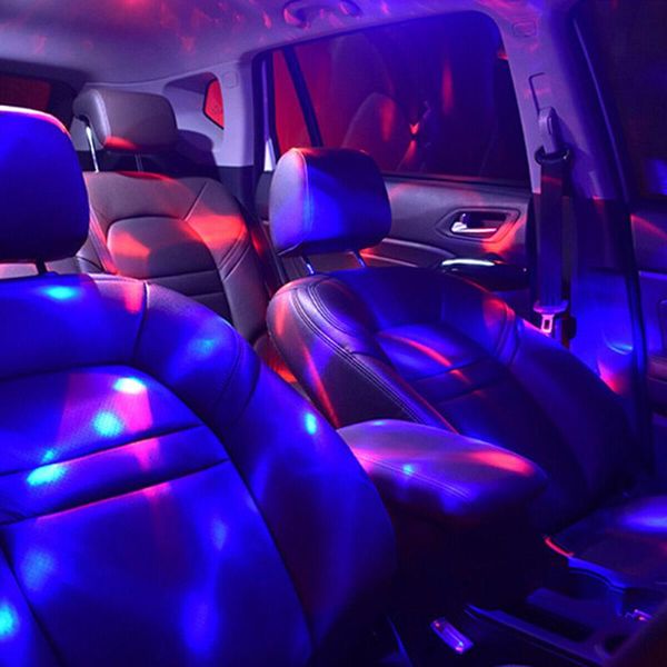 

interior&external lights car interior led star light mini usb atmosphere starry night projector lamp blue/red/green decoration
