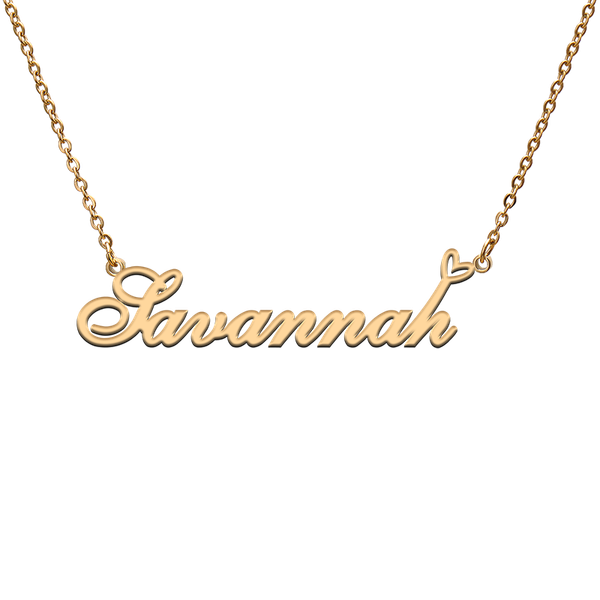 

charms god with love heart personalized character necklace name savannah for friend jewelry gift, Bronze;silver