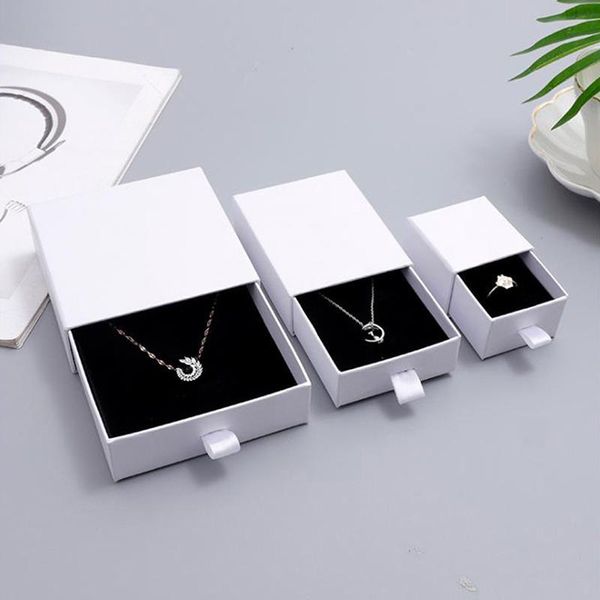 

gift wrap 1pc white jewelry box kraft paper favour bulk display boxes bag necklace bracelet