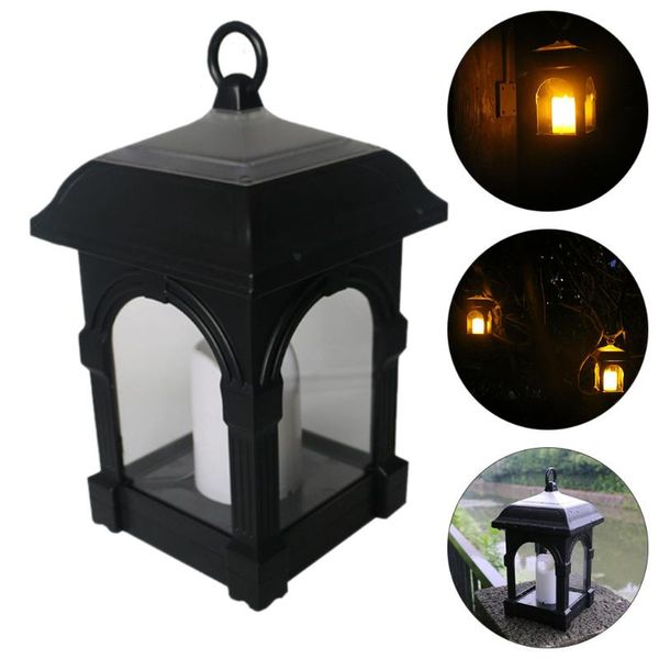

solar lamps waterproof candle lantern led light outdoor hanging courtyard lamp