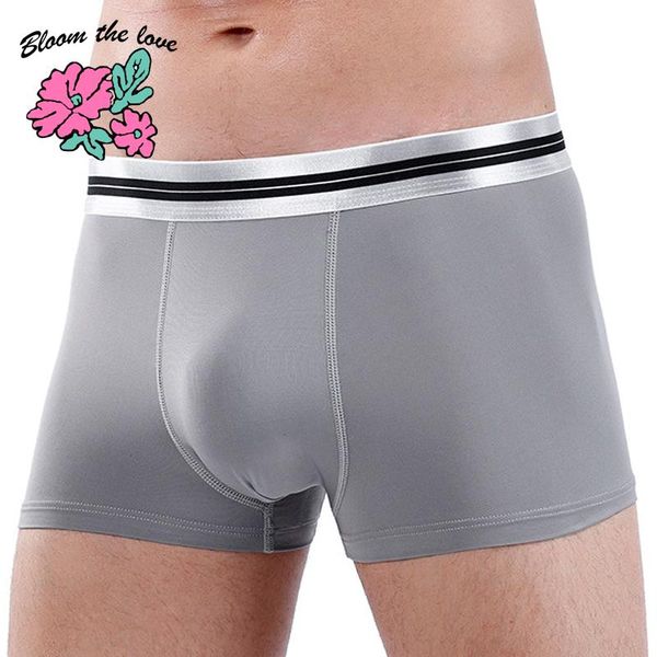 

underpants [bloom the love] ice silk boxer men underwear mens boxers no trace panties cuecas masculina man underpant boxershorts l-3xl, Black;white